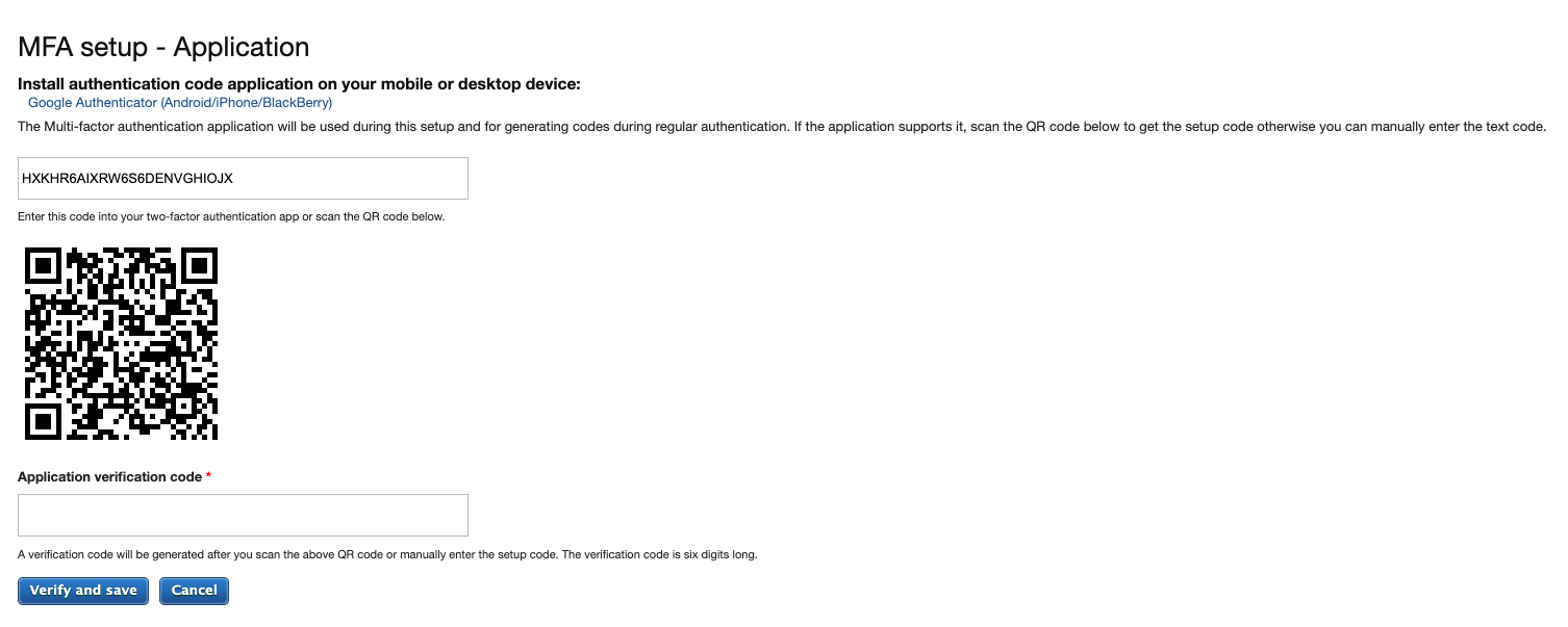 Entering the application verification code into the MFA setup screen.jpg